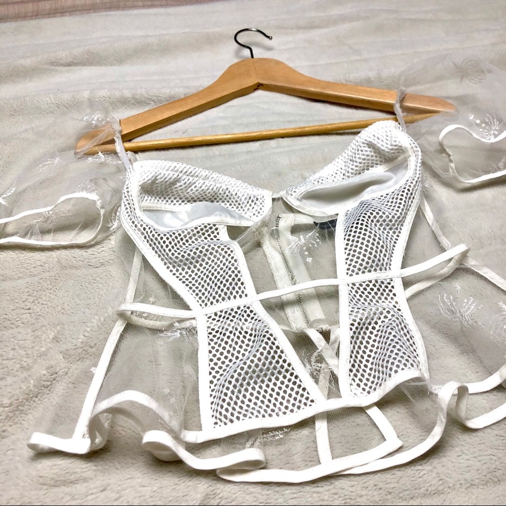 Prettylittlething | White Lace Corset